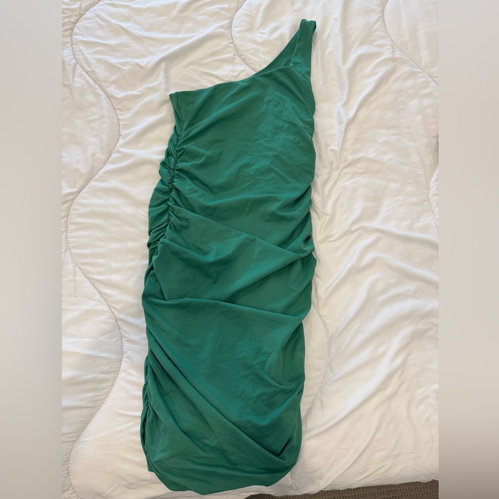 Babaton Asymmetrical Green Dress